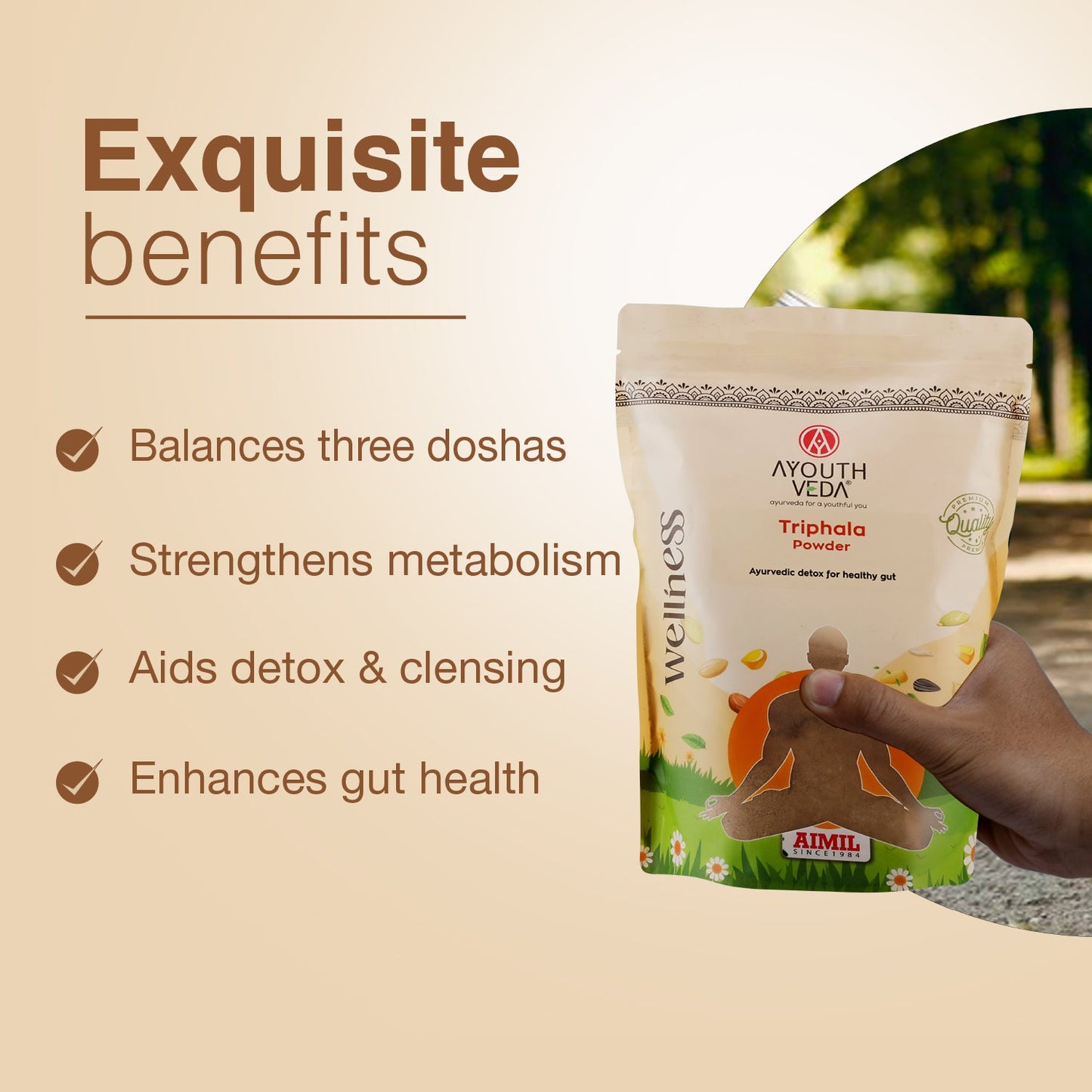 Triphala Powder with Amla, Haritaki & Bibhitaki for Daily Detox, Gut Health, Healthy Digestion & Bowel Regularity – Traditional Ayurvedic Cleanse & Wellness Support – Net Qty: 200 g 200g
