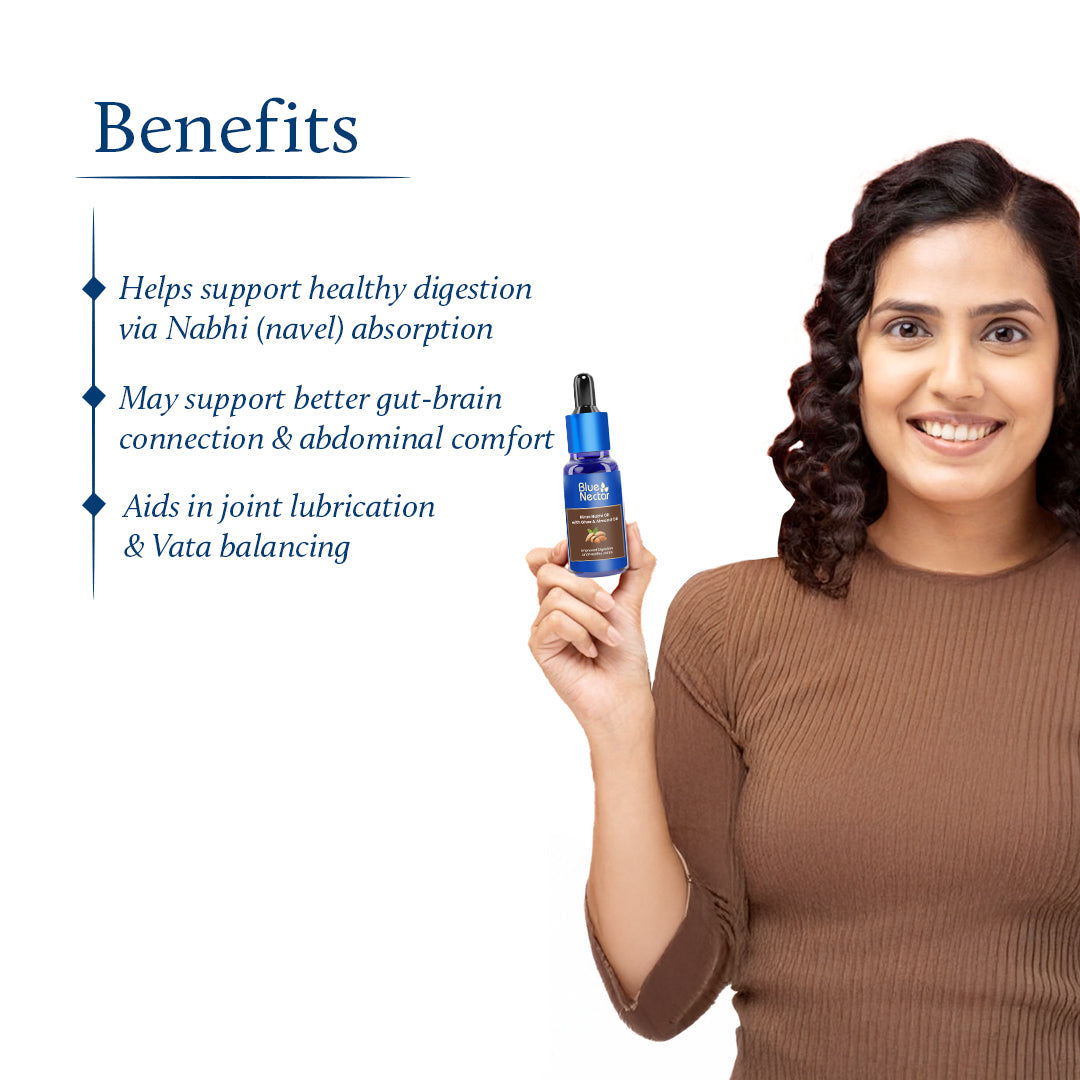 Nabhi Oil with Ghee & Almond Oil for Skin Glow, Improved Digestion & Healthy Joints (21 Herbs) 30ml