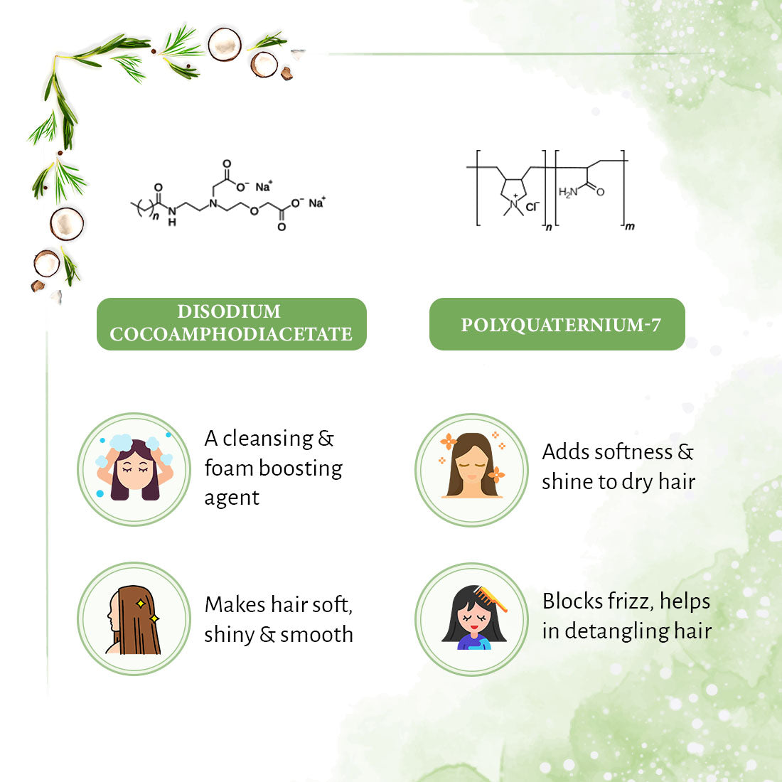 Rosemary Tea Tree Coconut Serum & Shampoo Combo: Reduces Dandruff & Scalp Itching, Hair Growth, Blocks DHT, Steam Distilled Essential Oil, Virgin Coconut Oil With Biotin Caffeine Vitamin E B5 230ml