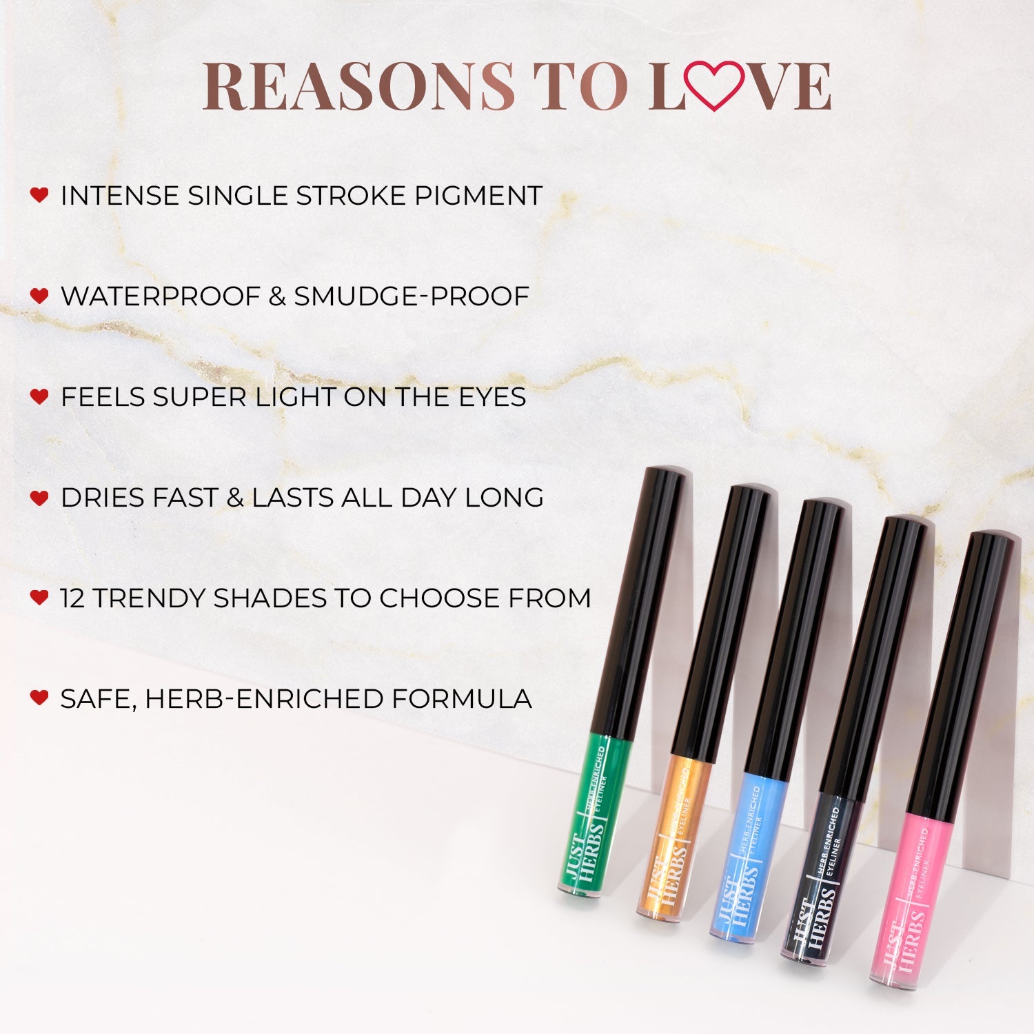 Herb-Enriched Waterproof Eyeliner Organic with Jojoba Oil & Vitamin E