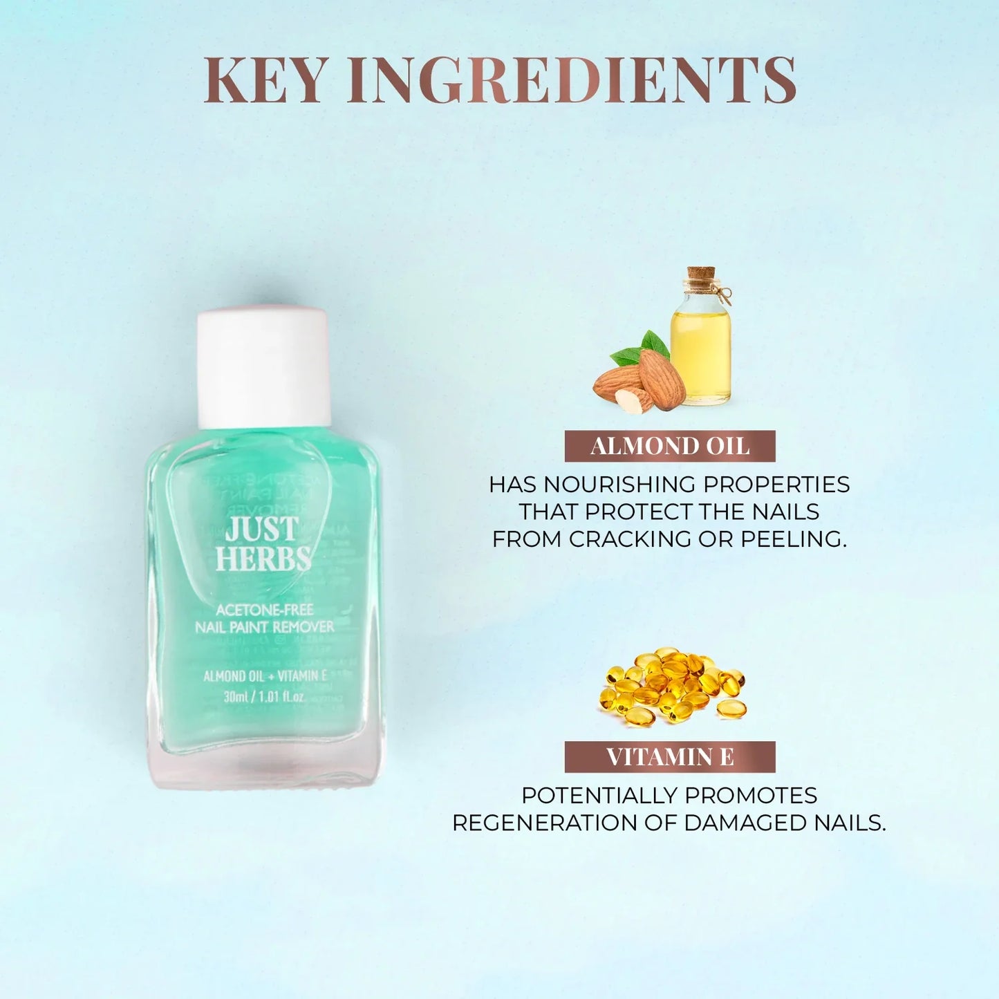 Nail Paint Remover with Almond Oil and Vitamin E 30ml
