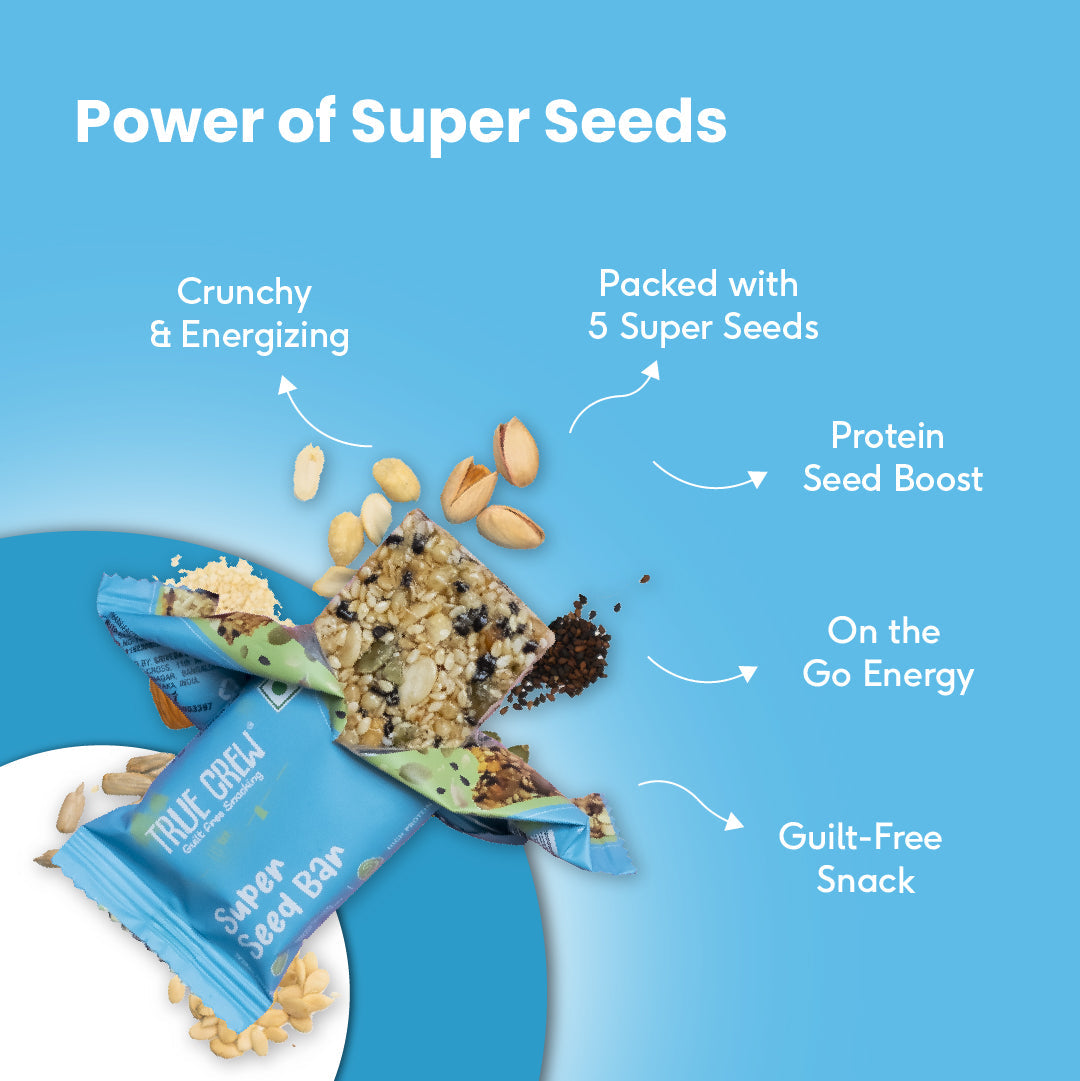 TRUE CREW - Super Seed Bar, 25 g Each (Pack of 10) 25gx10