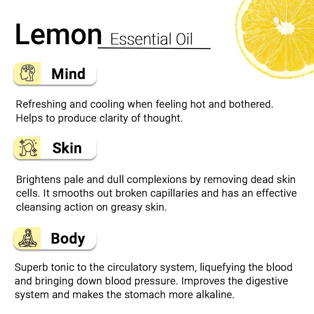 Lemon Essential Oil, Therapeutic, Pure & Natural, Vitamin C, Skin Brightening, Weight Loss, Boosts Immunity  10ml 10ml