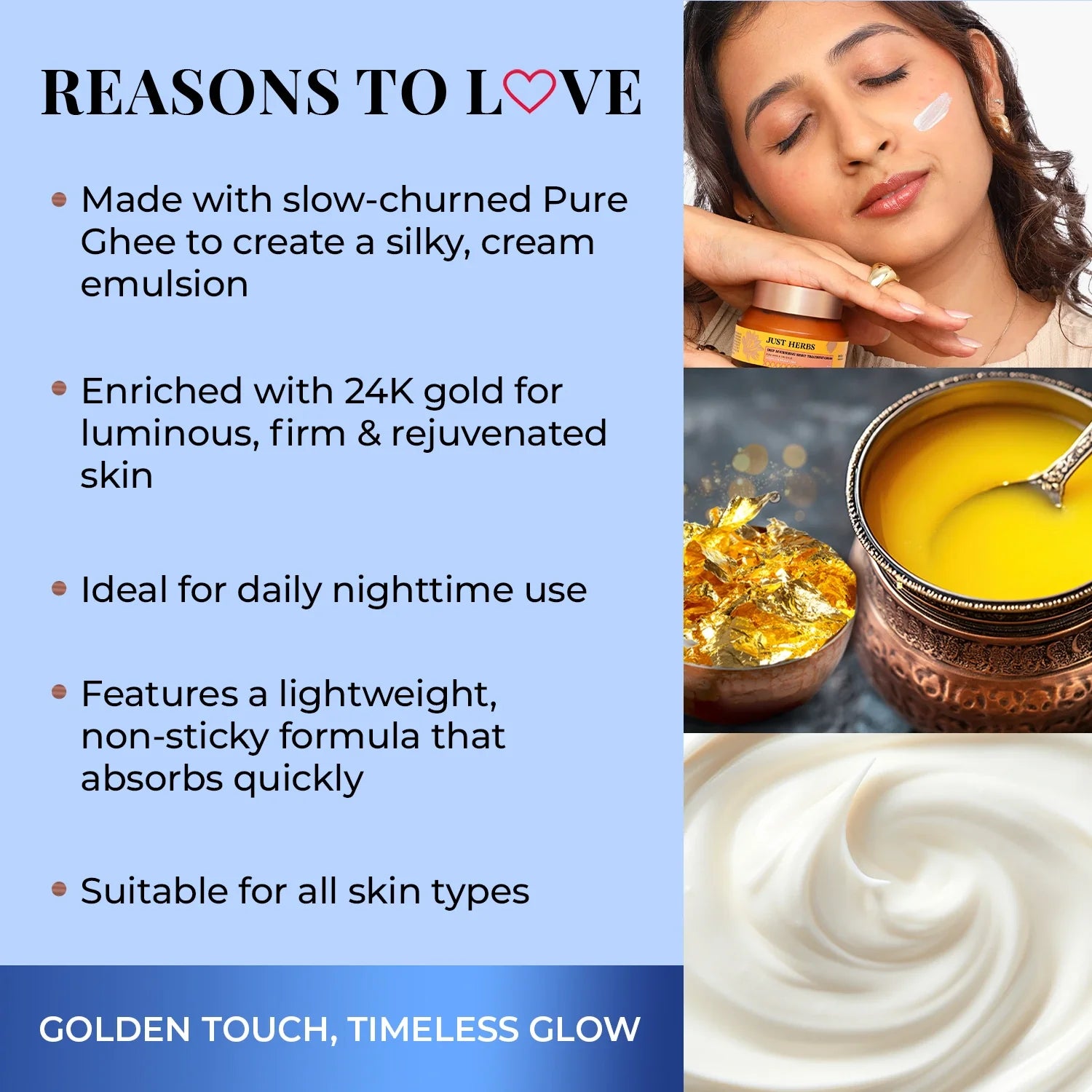 Pure Ghee & 24K Gold Deep Nourishing Night Treatment Cream 50ml