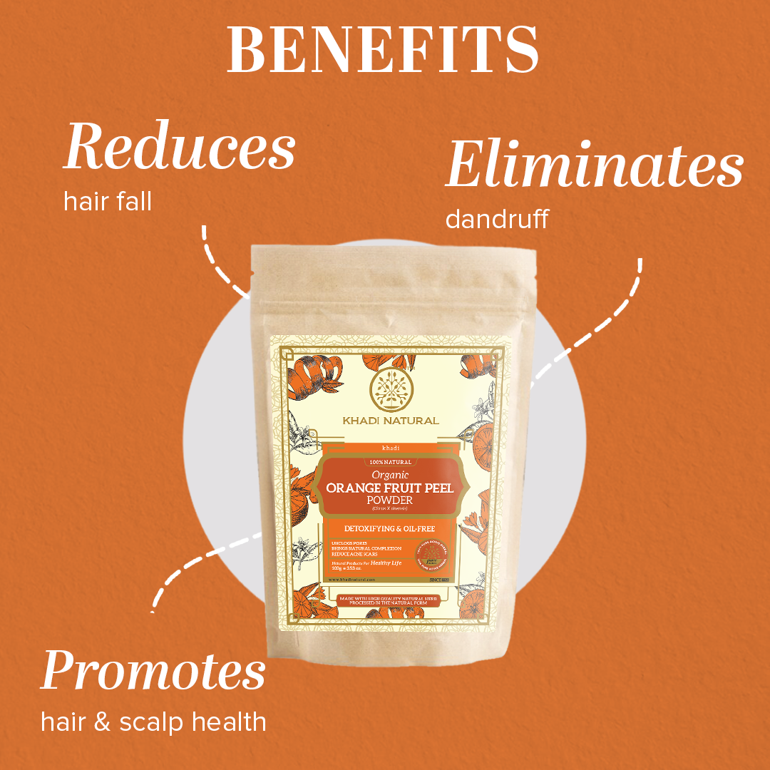 Organic Orange Peel Powder For Hair Care - 100% Natural 100gm