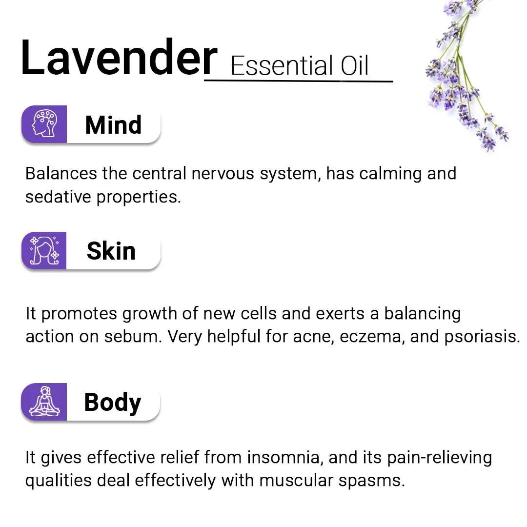Lavender Essential Oil, Therapeutic, Pure & Natural, Stress Relief, Insomnia, Cold, Asthma, Skin & Hair Tonic 10ml 10ml