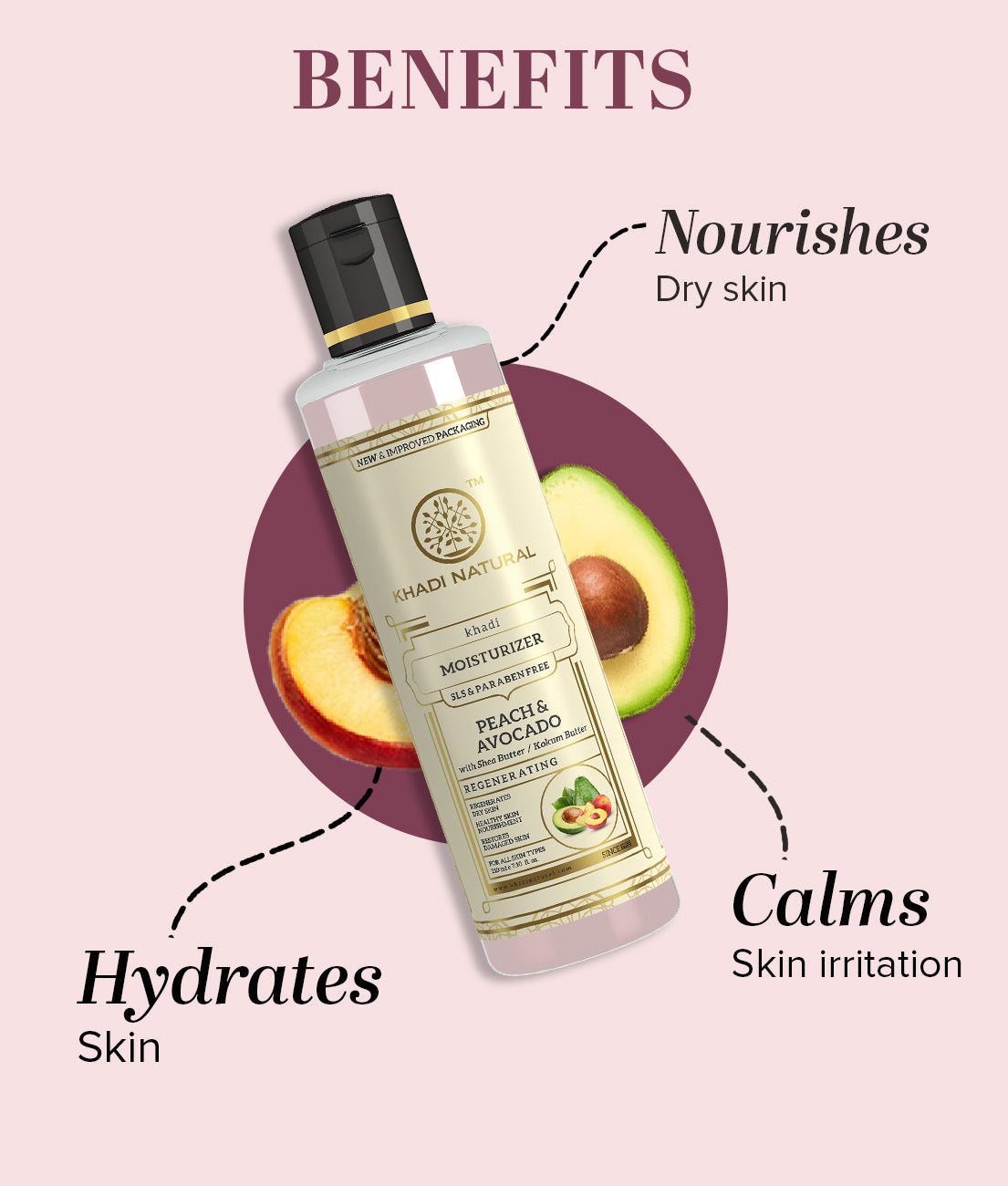 Peach Avocado Moisturizer with SLS & Paraben Free 210ml