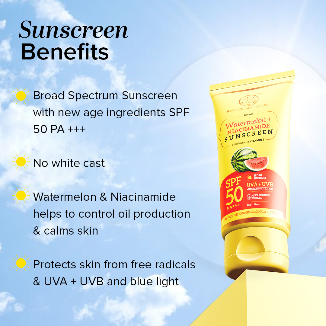 Watermelon + Niacinamide Sunscreen Aqua Gel SPF 50 PA+++ 100gm