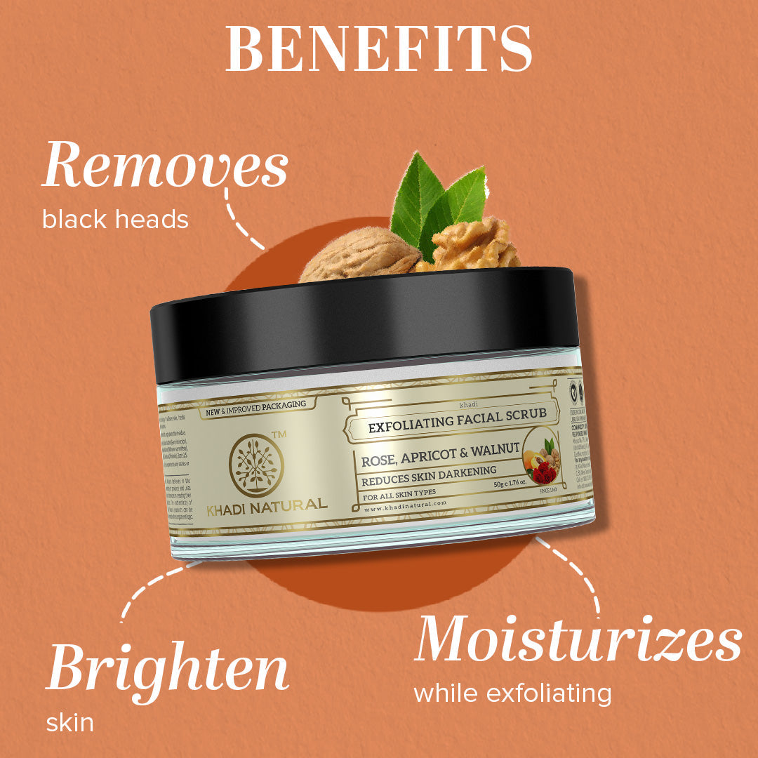 Rose Apricot & Walnut Exfoliating Facial Scrub 50gm