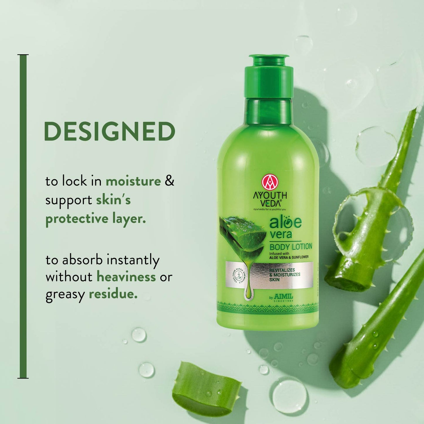 Aloe Vera Body Lotion | Hydrating & Revitalizing Moisturizer with Aloe Vera & Sunflower for All Skin Types | Non-Greasy, Nourishing Lotion for Soft, Smooth Skin – 250ml 250ml