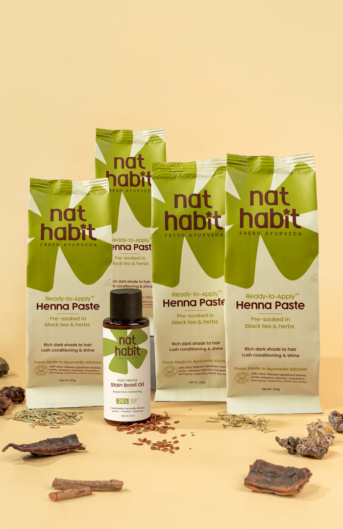 Ready to Apply Henna Paste & Stain Boost Oil ヘナ2パック+ステインブーストオイル