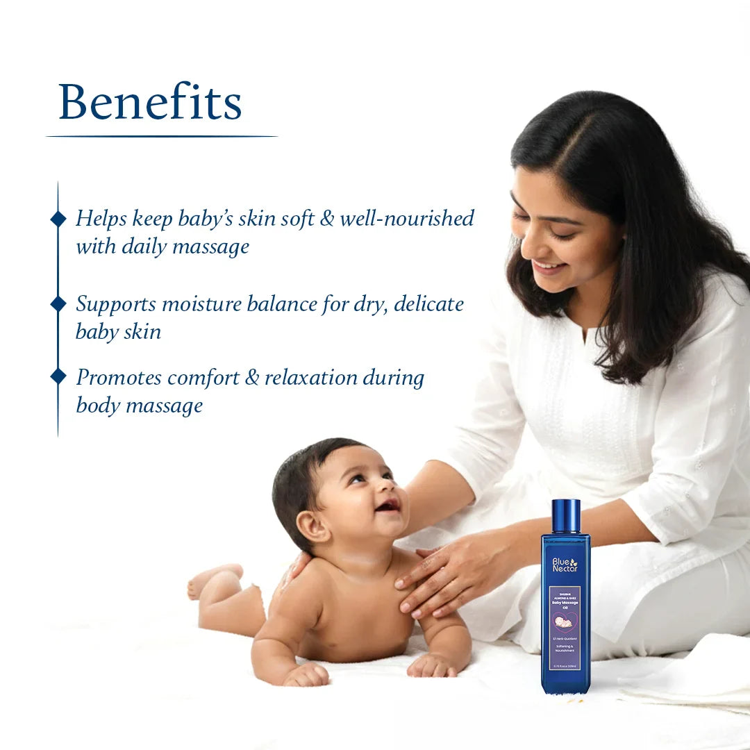 Shubhr Baby Massage Oil with Natural Ghee and Almond for Growth & Nourishment (13 Herbs) 100ml