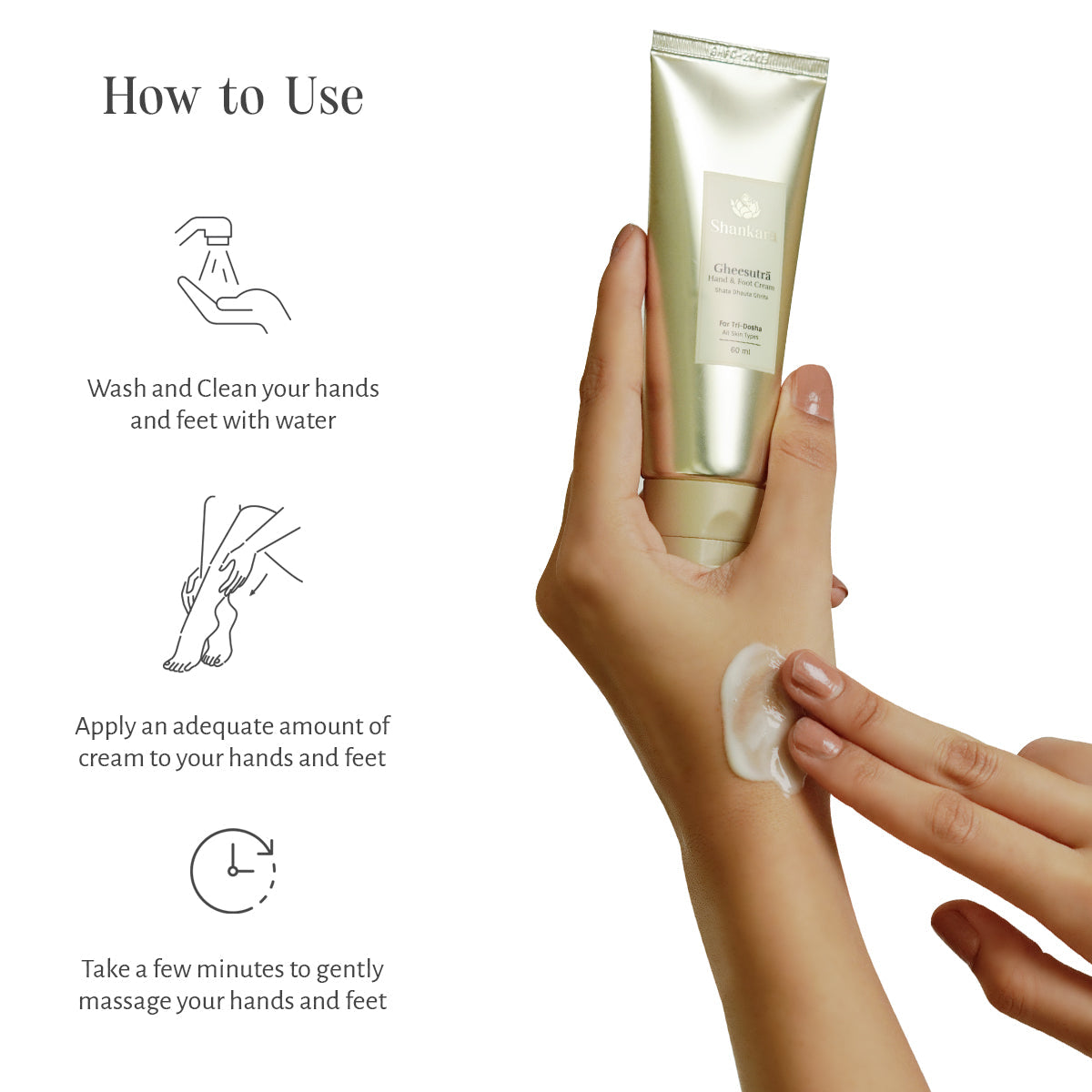 Gheesutrā Hand and Foot Cream - 60 ml by Shankara 60ml