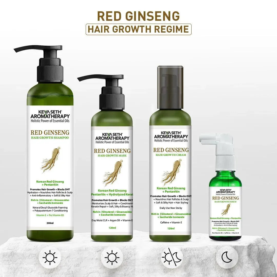 Korean Red Ginseng Hair Growth Shampoo, Blocks DHT, Pentavitin, Decyl Glucoside + Conditioners, Hydration Nourishes Hair & Scalp 200ml