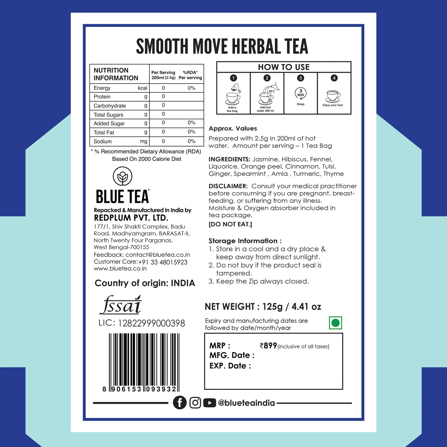 Smooth Move Herbal Tea- 50 Tea Bags 50 Tea Bags