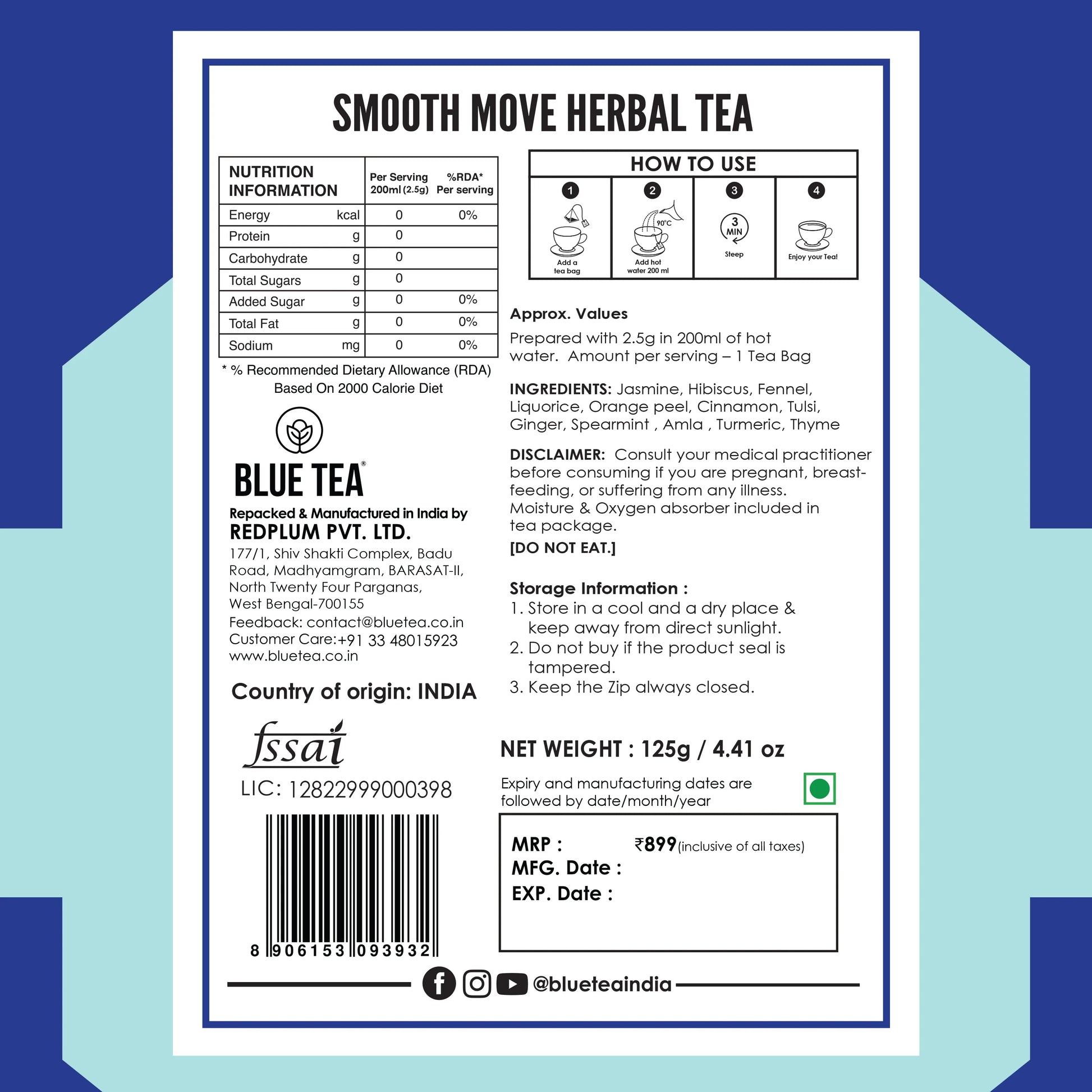 Smooth Move Herbal Tea- 50 Tea Bags 50 Tea Bags