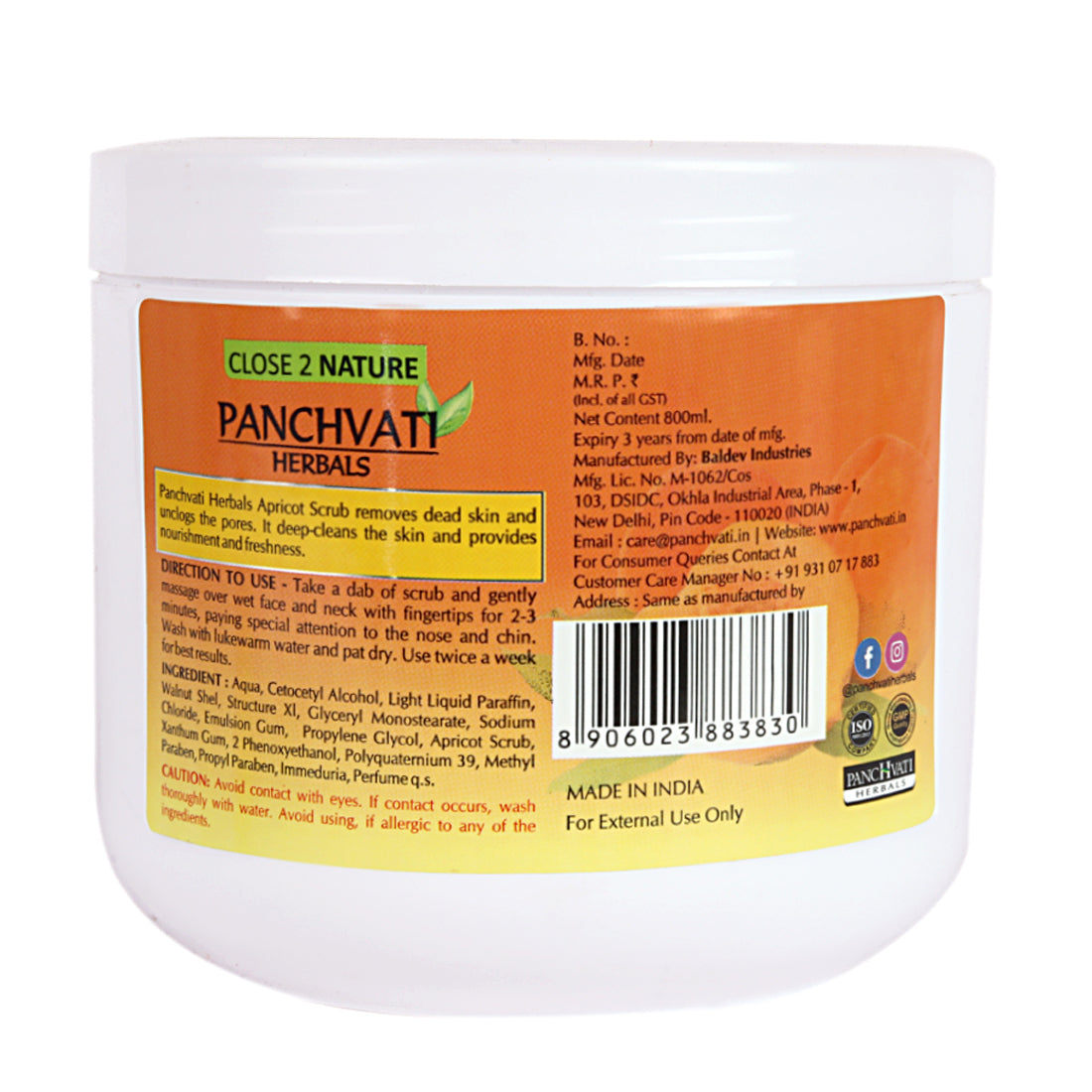 Apricot Scrub 800ml