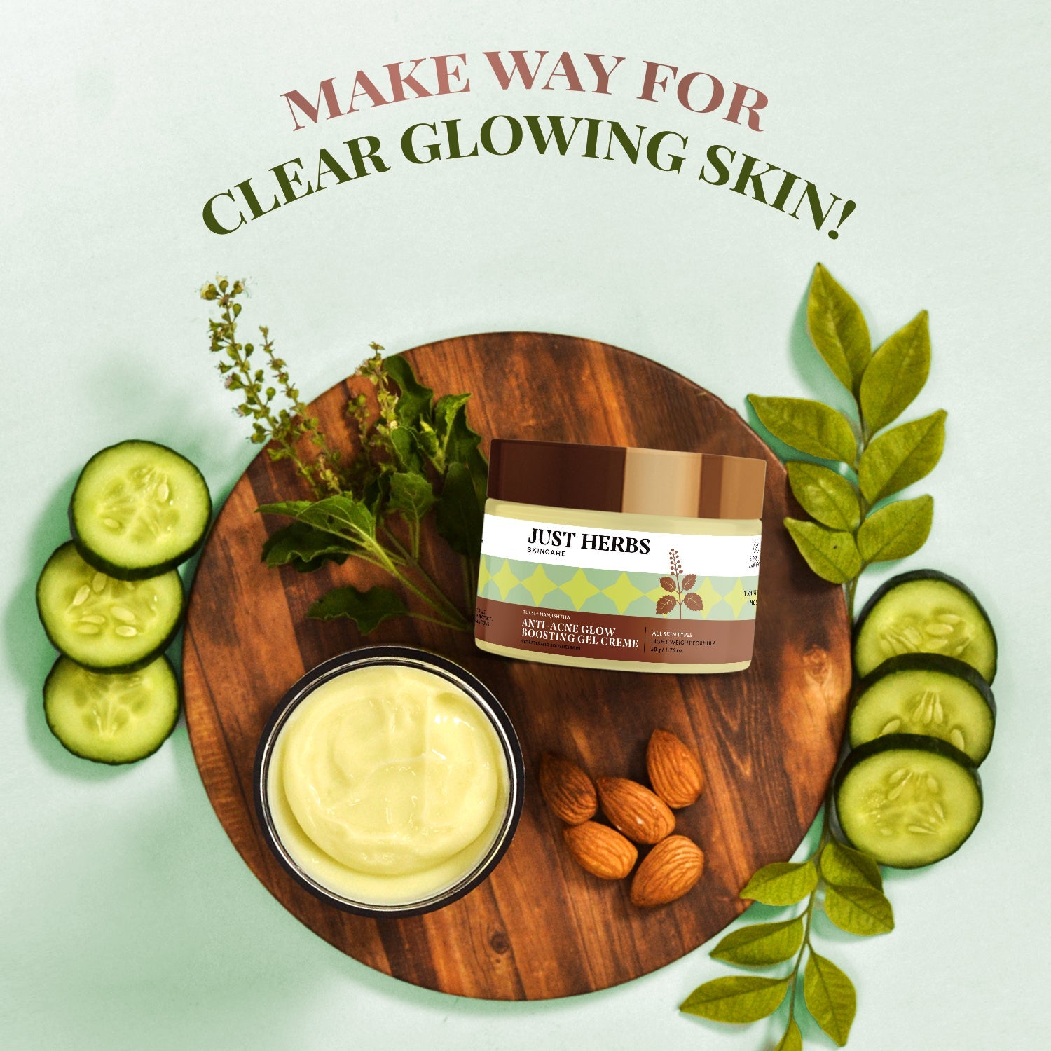 Anti-Acne Glow Boosting Gel Creme with Tulsi and Manjishtha / Fagel 60g