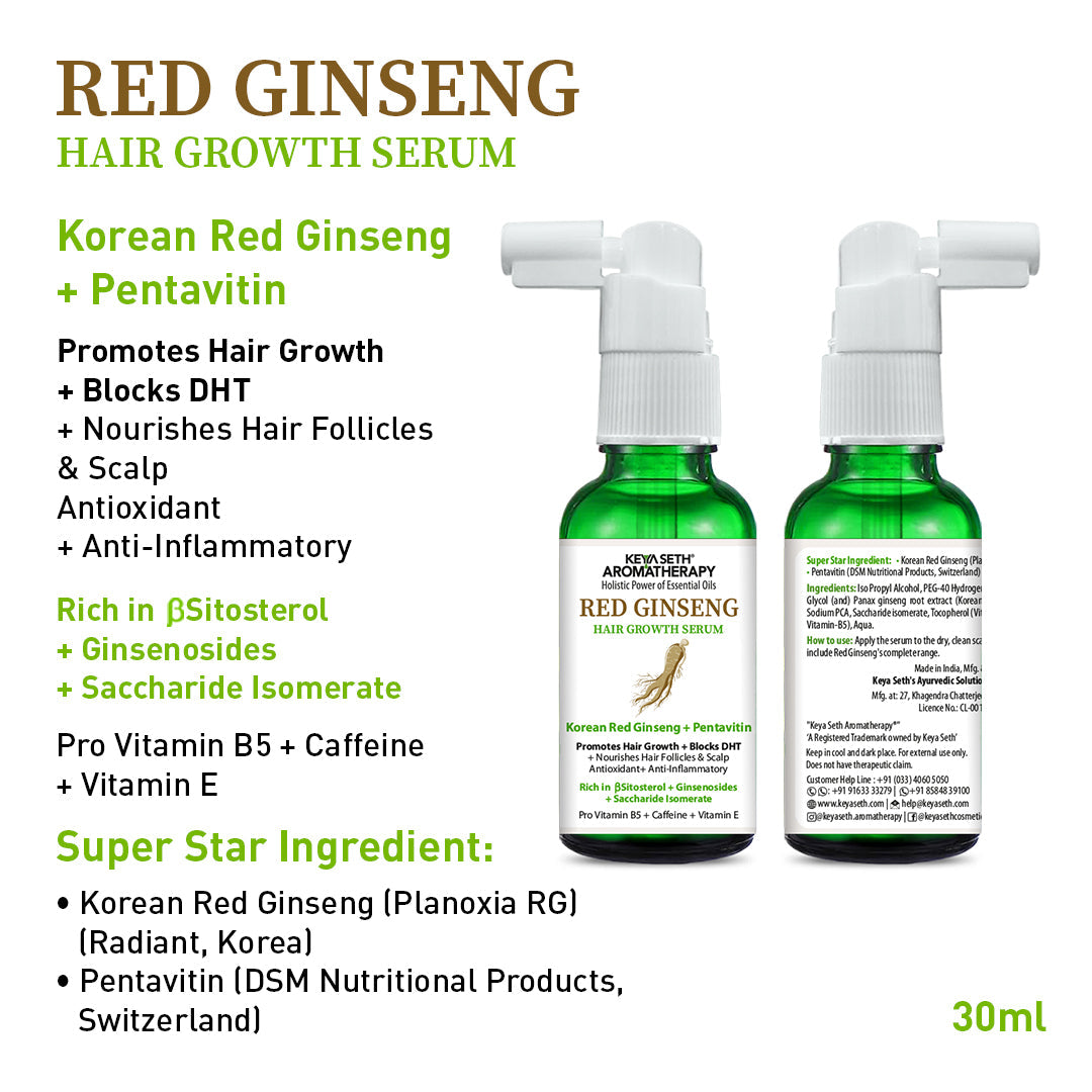 Surama's Hair Care Ritual – Korean Red Ginseng Serum, Alopex Penta Active 10 Serum, Red Ginseng Shampoo & Red Ginseng Mask for Scalp Health & Hydration