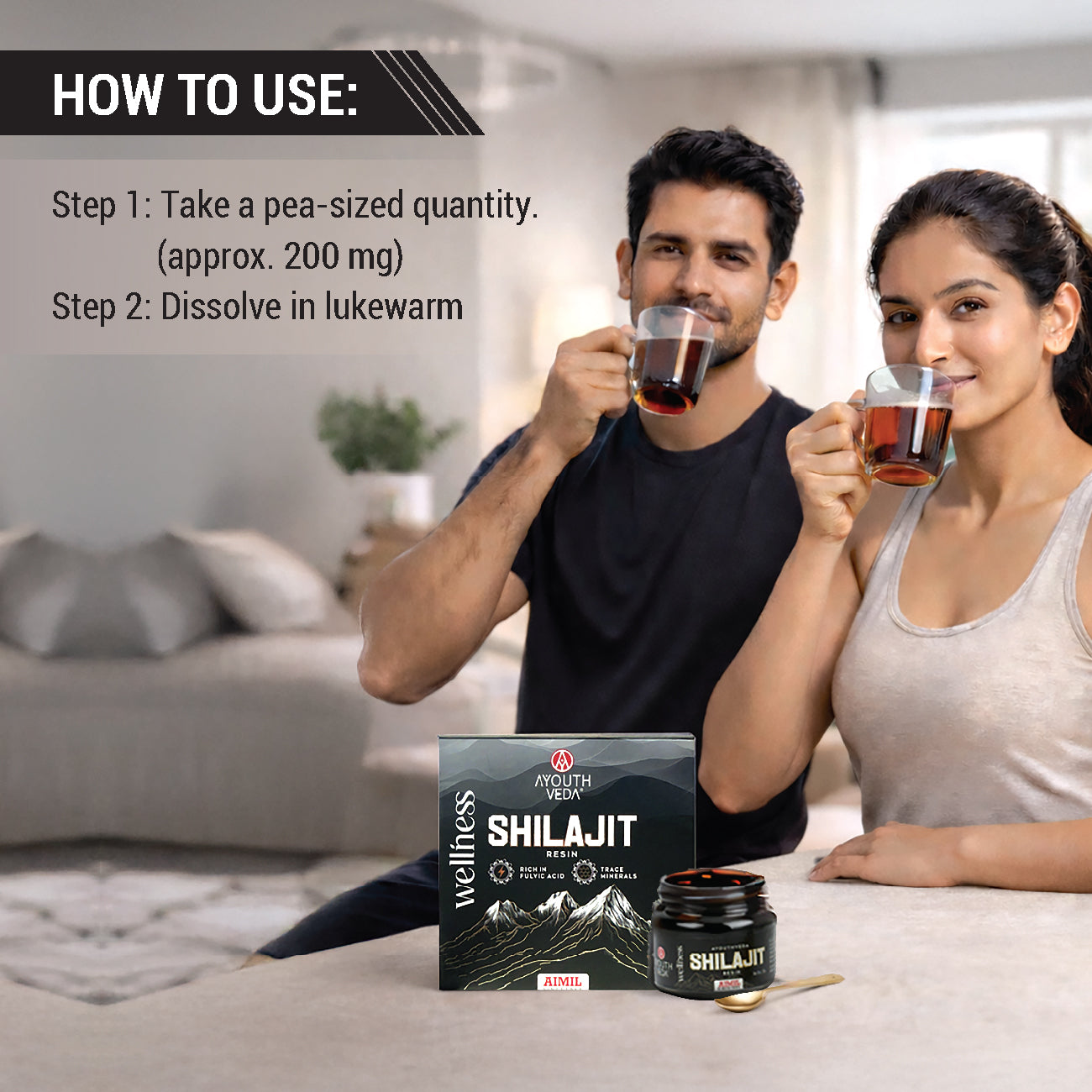 Himalayan Shilajit Resin (20g) by AIMIL - 100% Pure Ayurvedic Wellness | Rich in Fulvic Acid & Trace Minerals for Strength and Stamina 20g