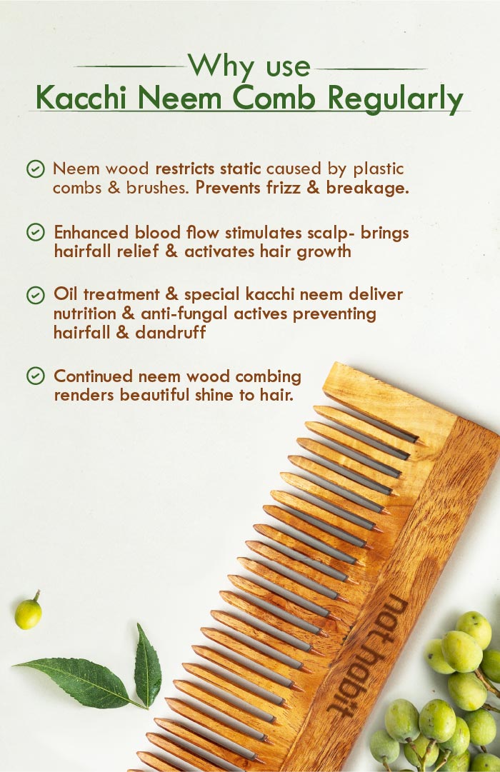 Wide Tooth Kacchi Neem Shampoo Comb 1個入り