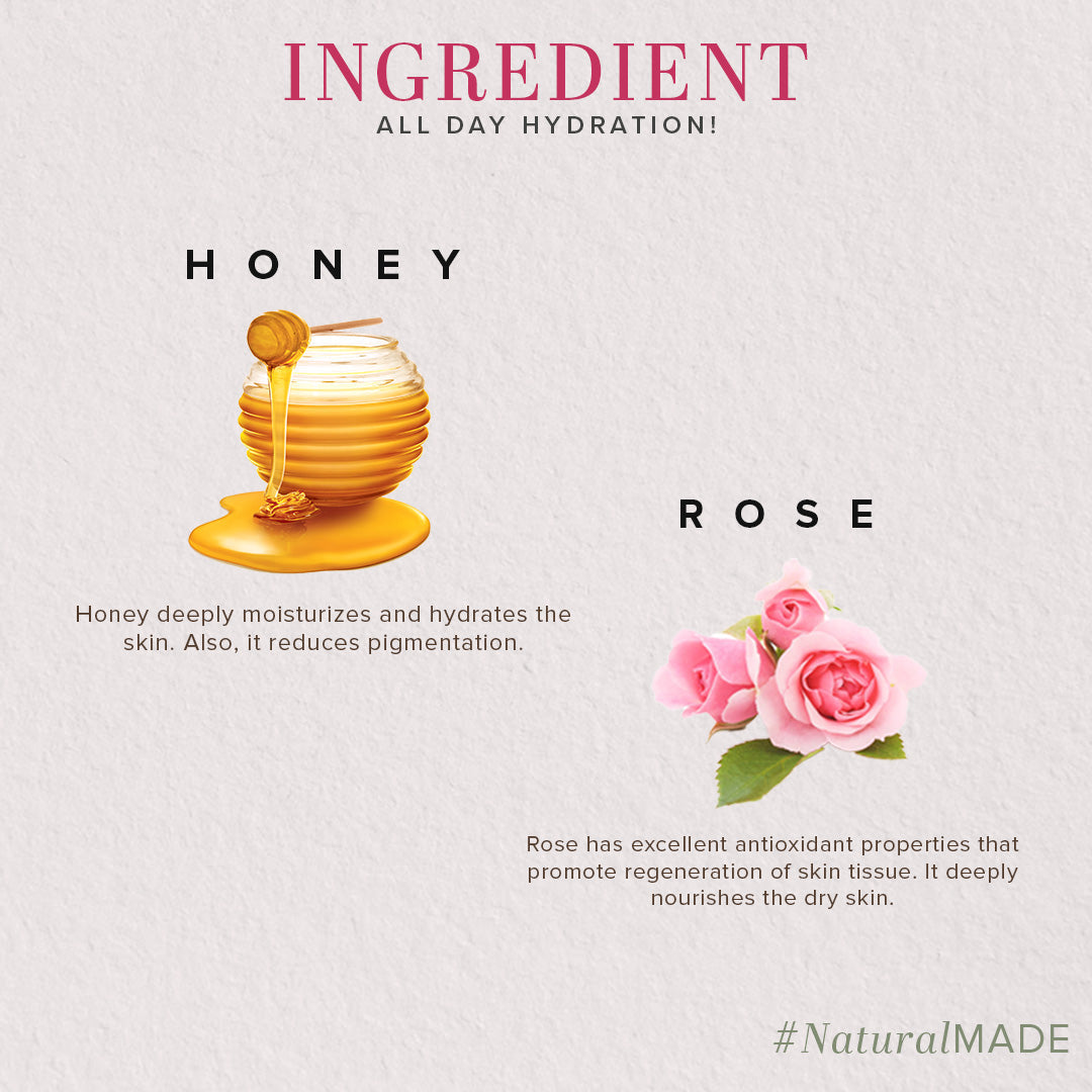 Rose & Honey Moisturiser SLS & Paraben Free 210ml