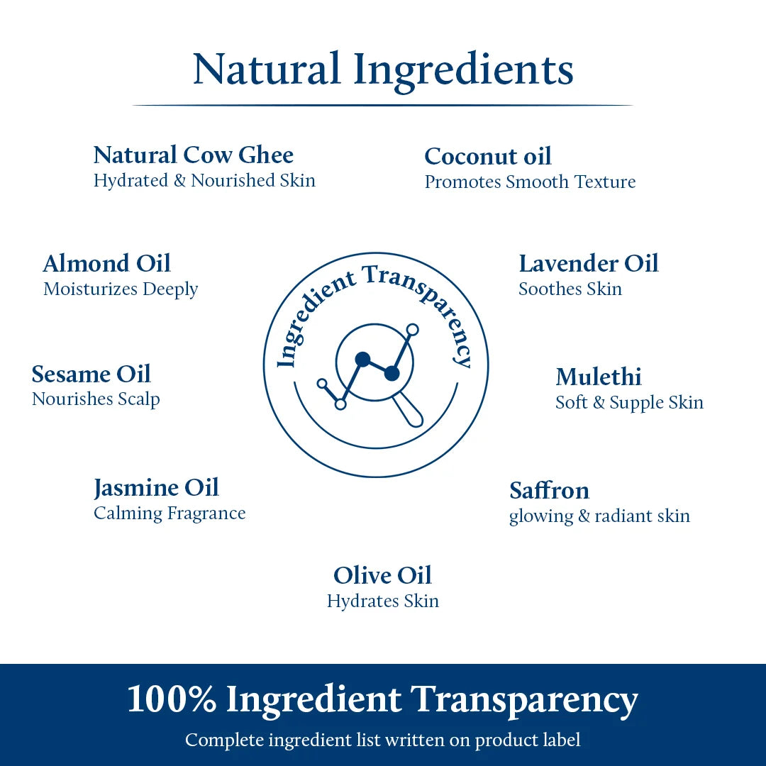 Shubhr Baby Massage Oil with Natural Ghee and Almond for Growth & Nourishment (13 Herbs) 100ml