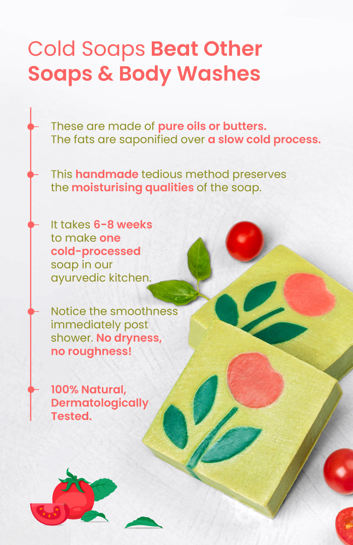 Cold Processed Tomato Basil AHA-BHA Moisturising Soap 125g x 4
