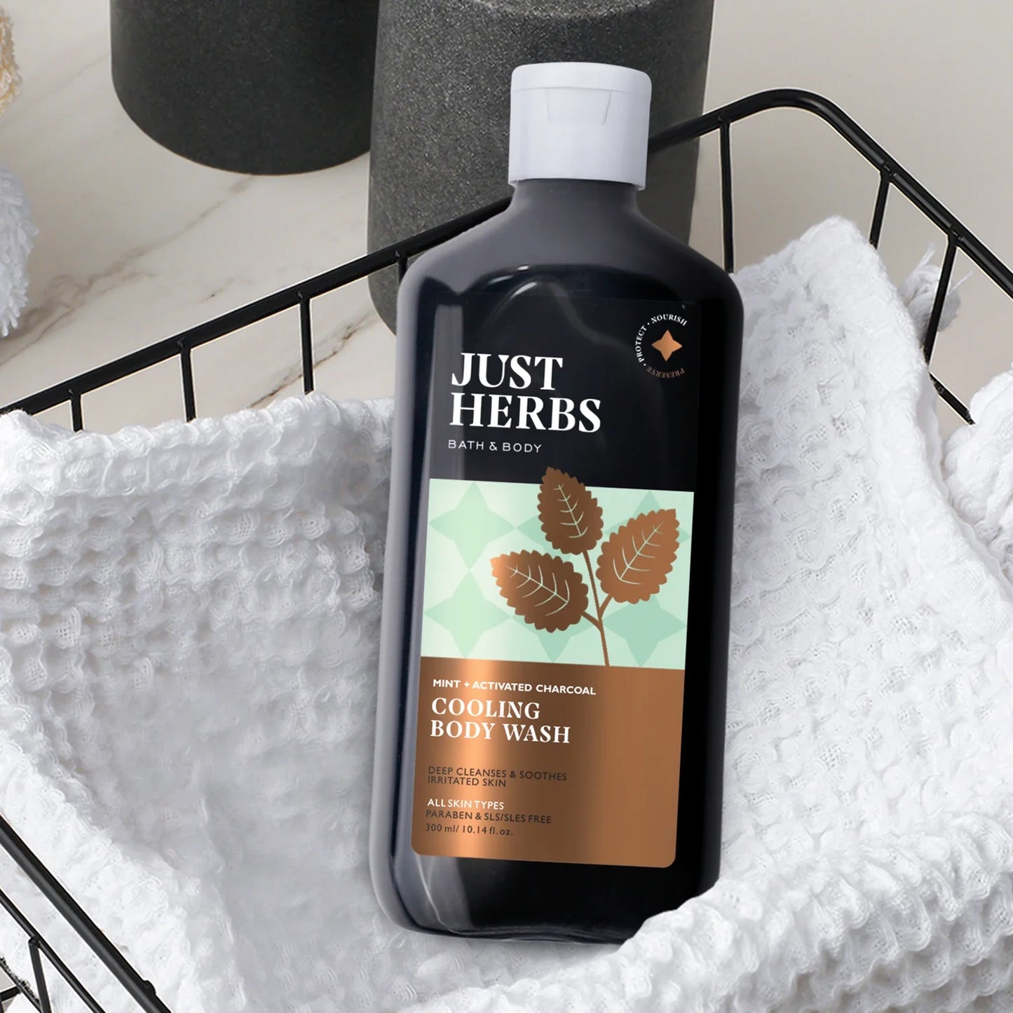 Mint Cooling Body Wash with Activated Charcoal 300ml