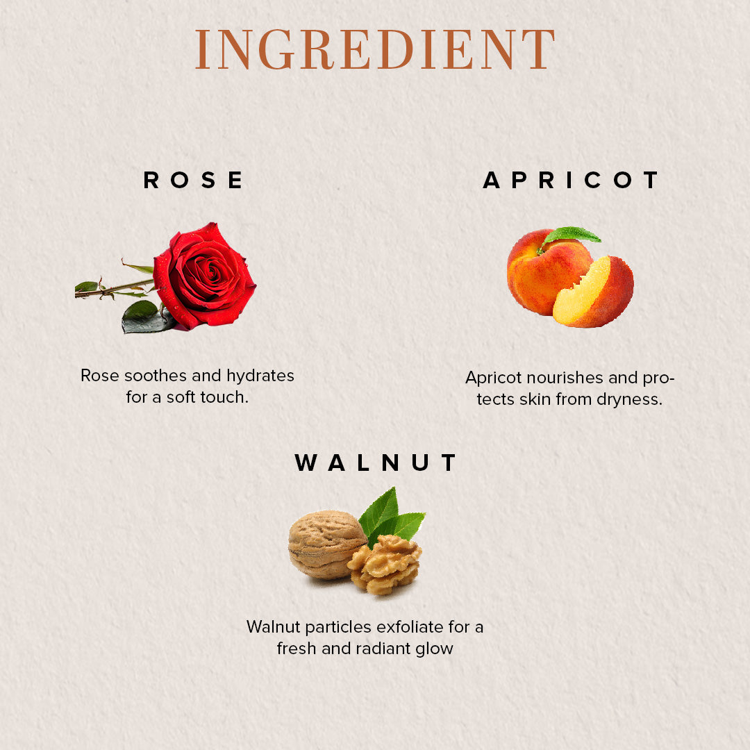 Rose Apricot & Walnut Exfoliating Facial Scrub 50gm