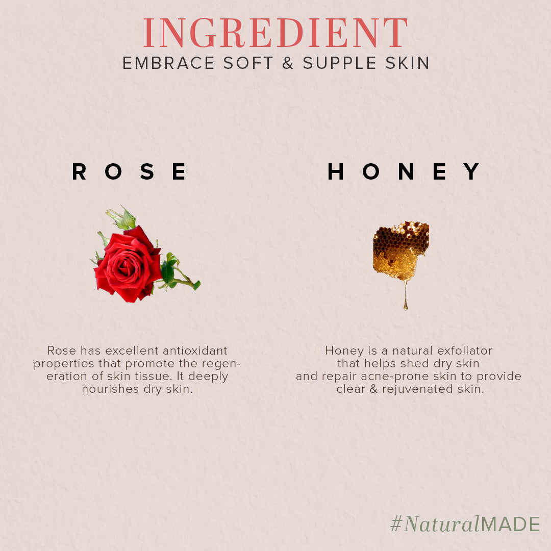 Rose & Honey Loofah Soap Combo Pack Of 8 100gm Each