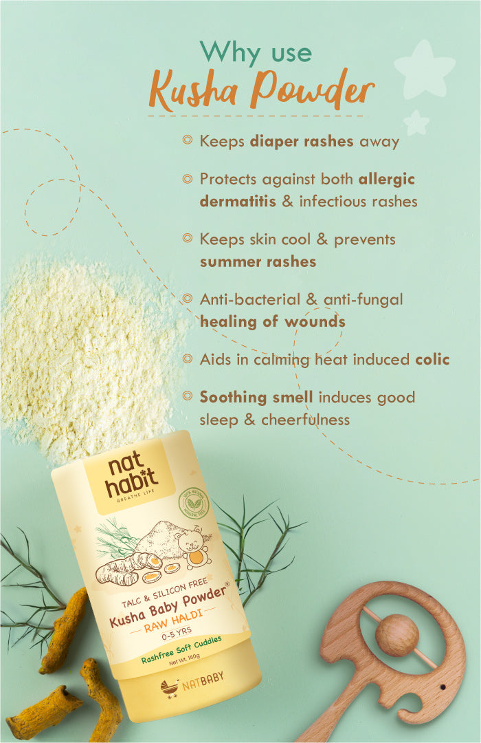 Kusha Baby Powder - Raw Haldi 150g