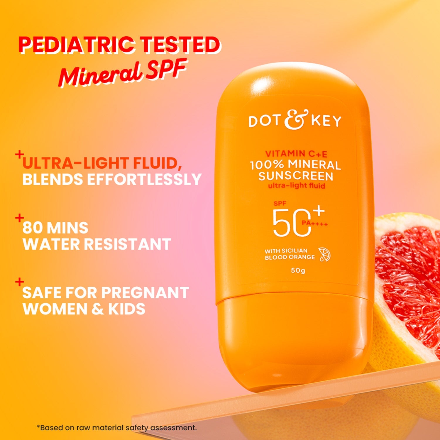 Vitamin C + E 100% Mineral Sunscreen IN-VIVO tested SPF 50+, PA++++ 50g