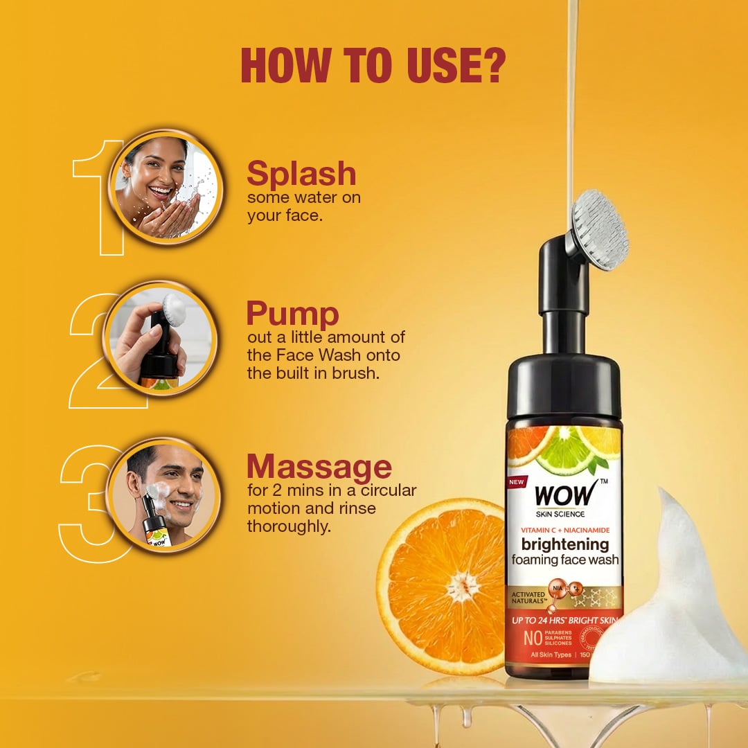 Brightening Vitamin C Foaming Face Wash With Built In Brush 150 ML