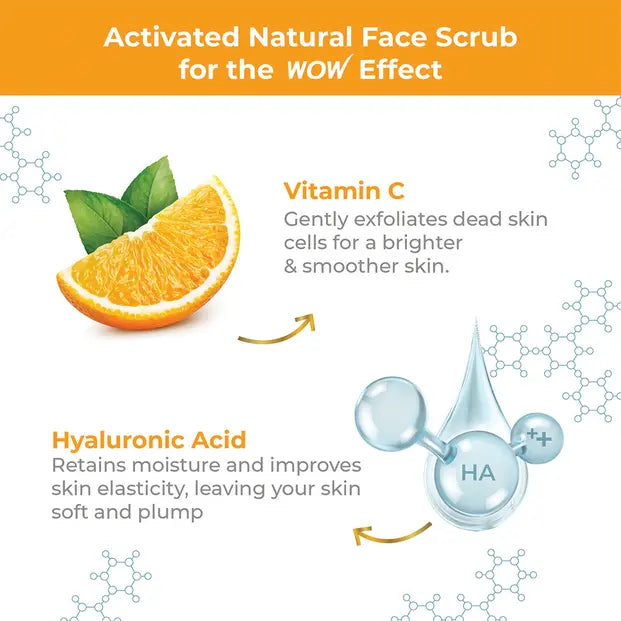 Vitamin C + Hyaluronic Acid Exfoliating Face Scrub Brightening & 150ml