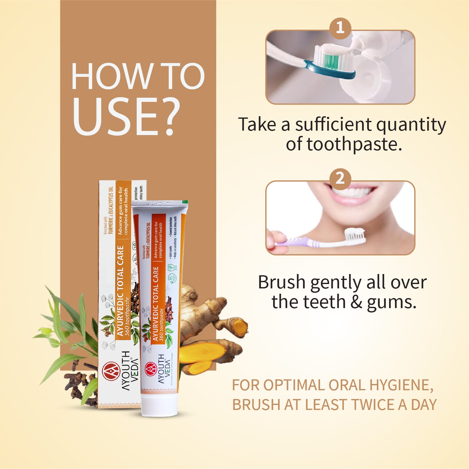 Total Care 360 Toothpaste Net qty.- 100 g each Set of 2 100g