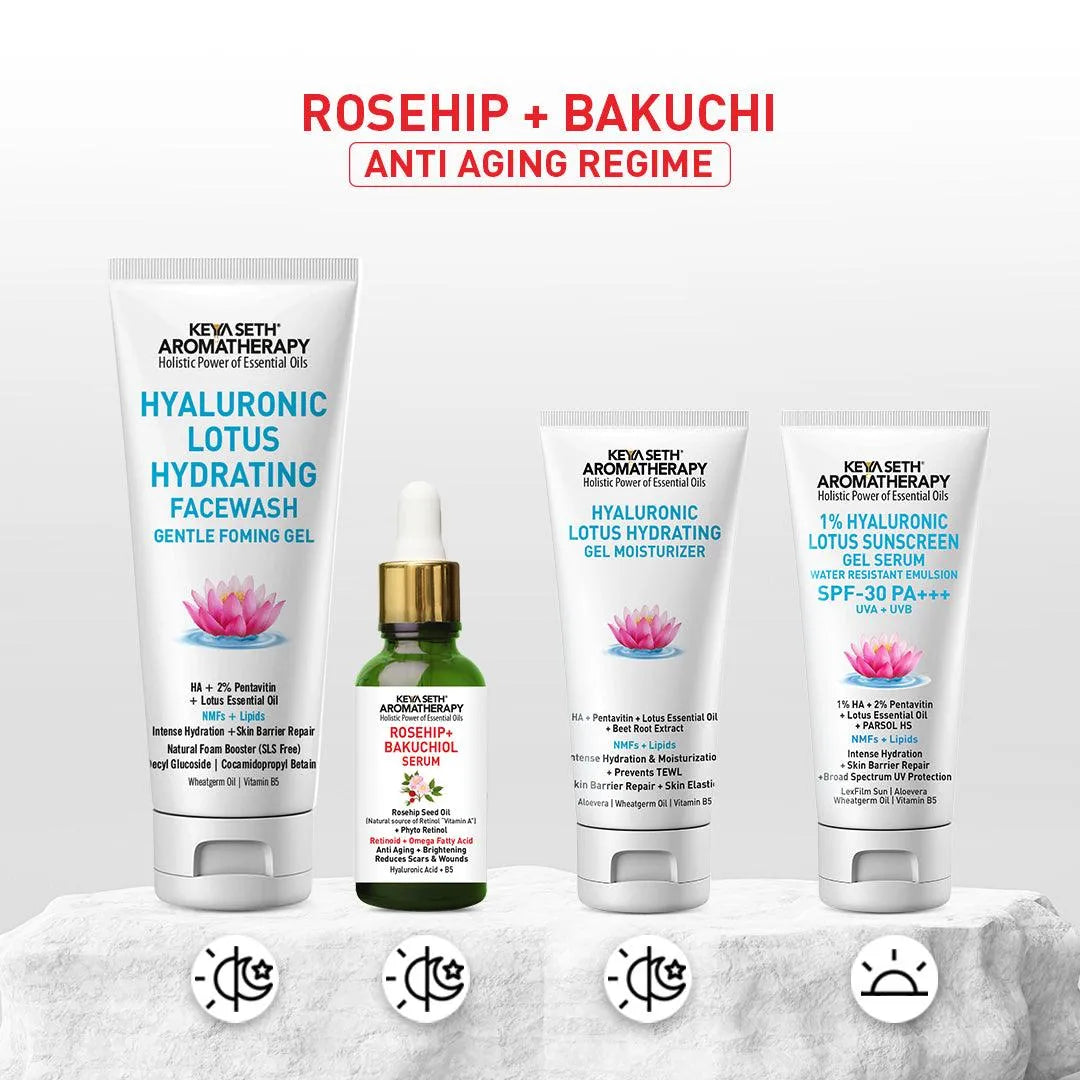 Rosehip + Bakuchiol Serum, Phyto Retinol + Omega Fatty Acids + Vitamin A, Anti-Ageing Wrinkles Fine Lines Brightening Scars, Hyaluronic Acid + B5 30ml