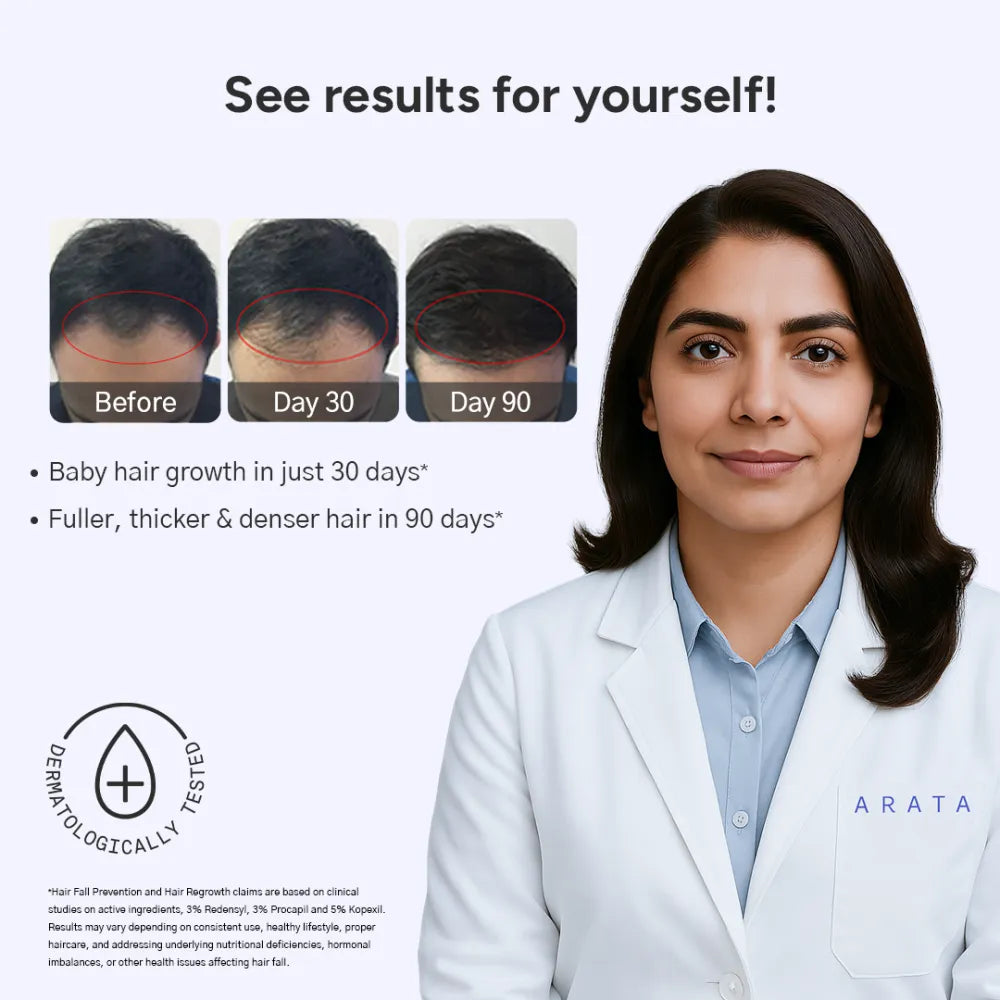Arata 60-Day Value Pack for Fuller, Denser, Thicker Hair Regrowth 60g