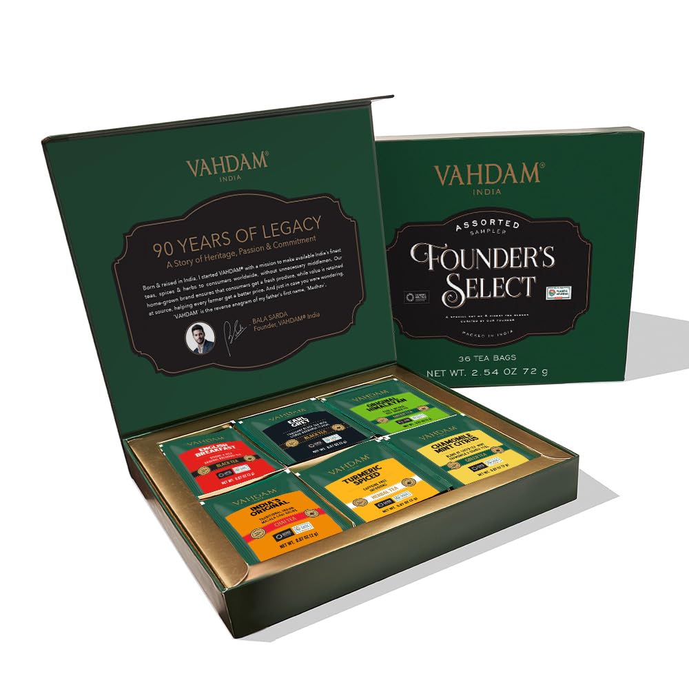 Founder's Select, Assorted Tea Bags | 6 Variants, 36 Count 36 Count