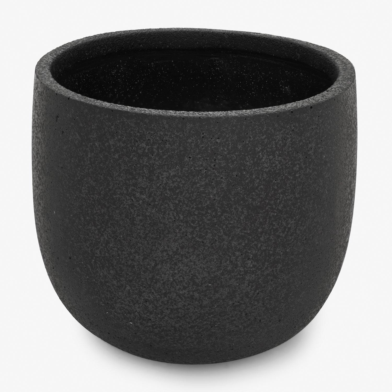 Black Polyfibre Clay Pot - Medium