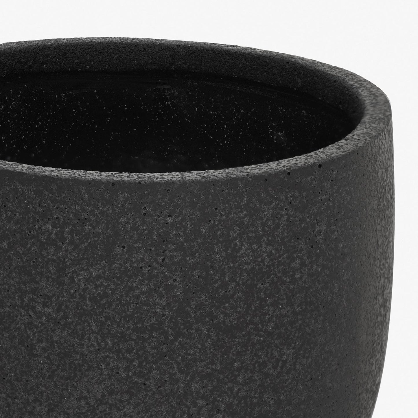 Black Polyfibre Clay Pot - Medium