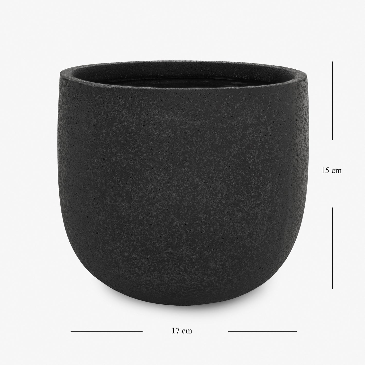 Black Polyfibre Clay Pot - Small