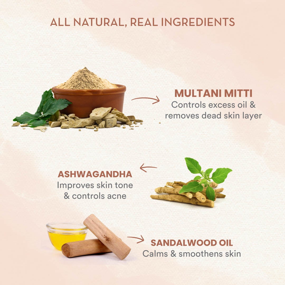 Multani Mitti Face Pack All Skin Types Controls Excess Oil Cleanses Brightens Purifies Skin Face Pac 200ml