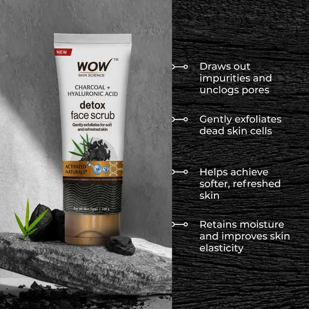 Activated Charcoal Face Scrub For Exfoliation Oil Control Deep Cleansing 100ml