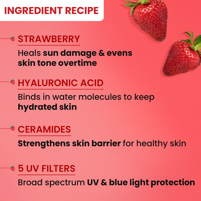 Strawberry Sunscreen Stick, In-Vivo Tested SPF 50+ PA++++ 20g