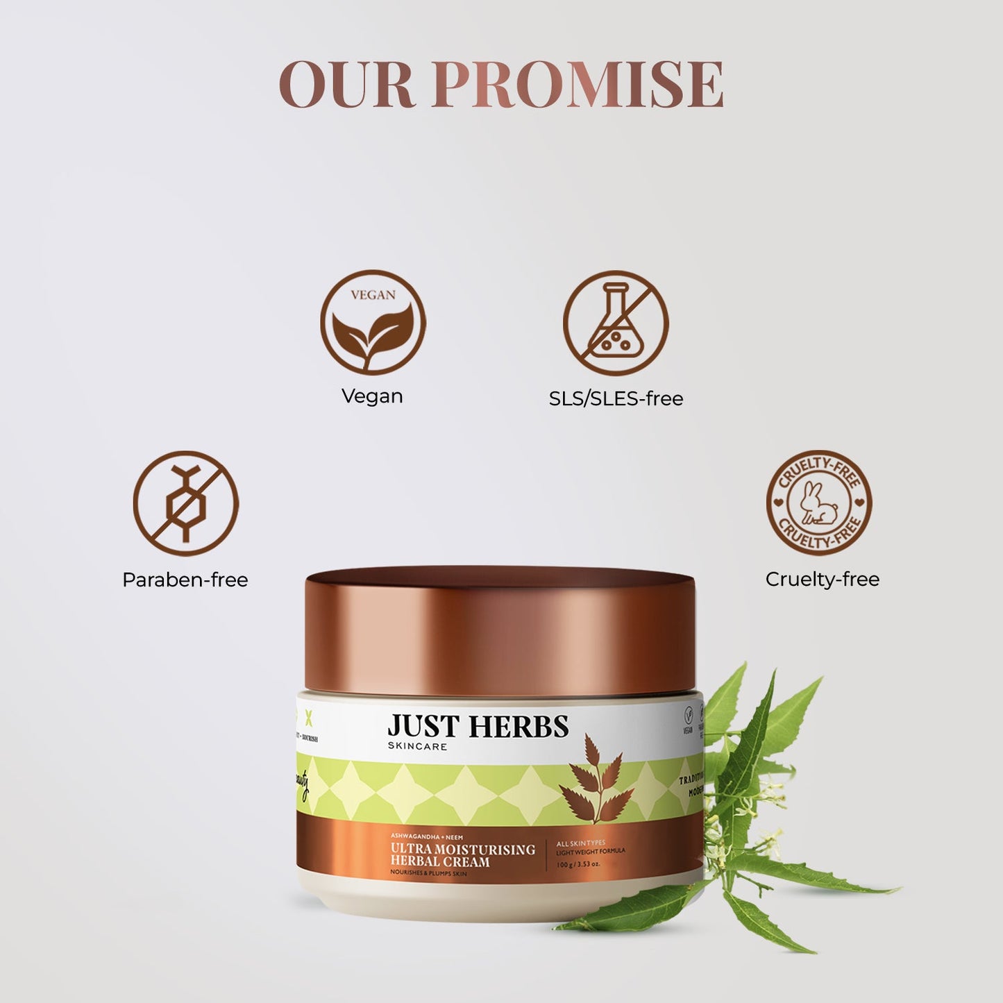 Ultra Moisturising Herbal Cream with Ashwagandha and Neem 100g