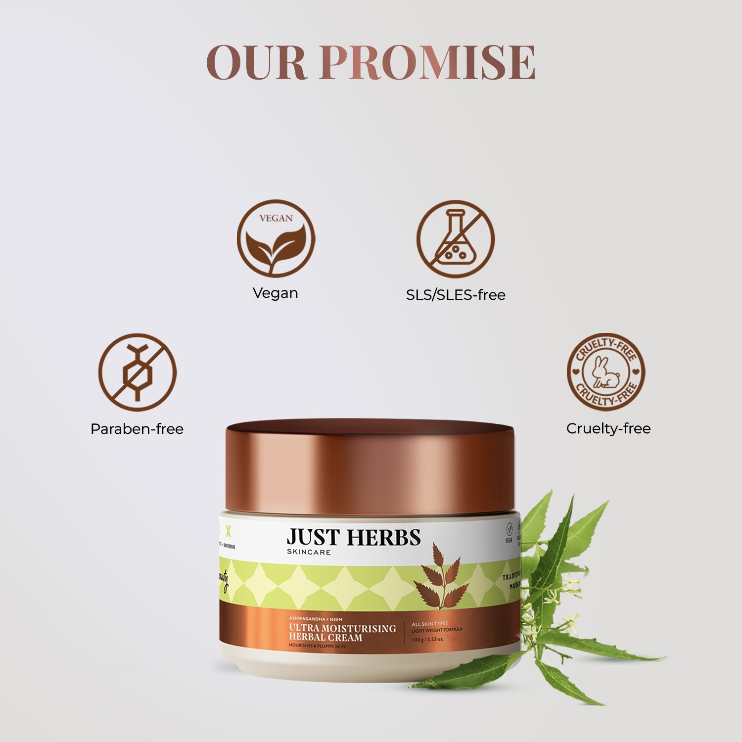 Ultra Moisturising Herbal Cream with Ashwagandha and Neem 100g