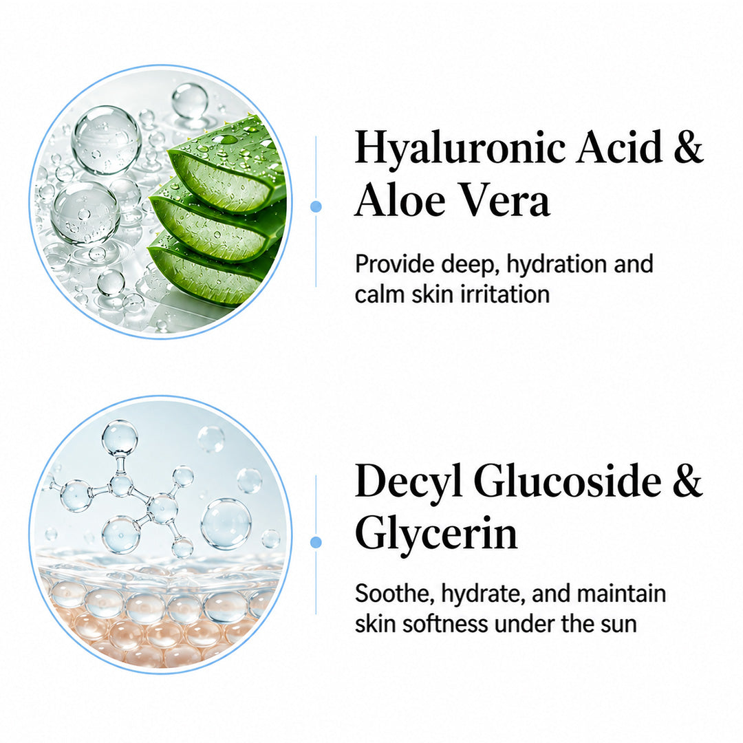 Korean Glass Skin Hybrid Aqua Serum Sunscreen SPF 50 PA+++ – Black Rice & 5% Niacinamide, Watery Gel, No White Cast, Water-Resistant with Parsol HS & M