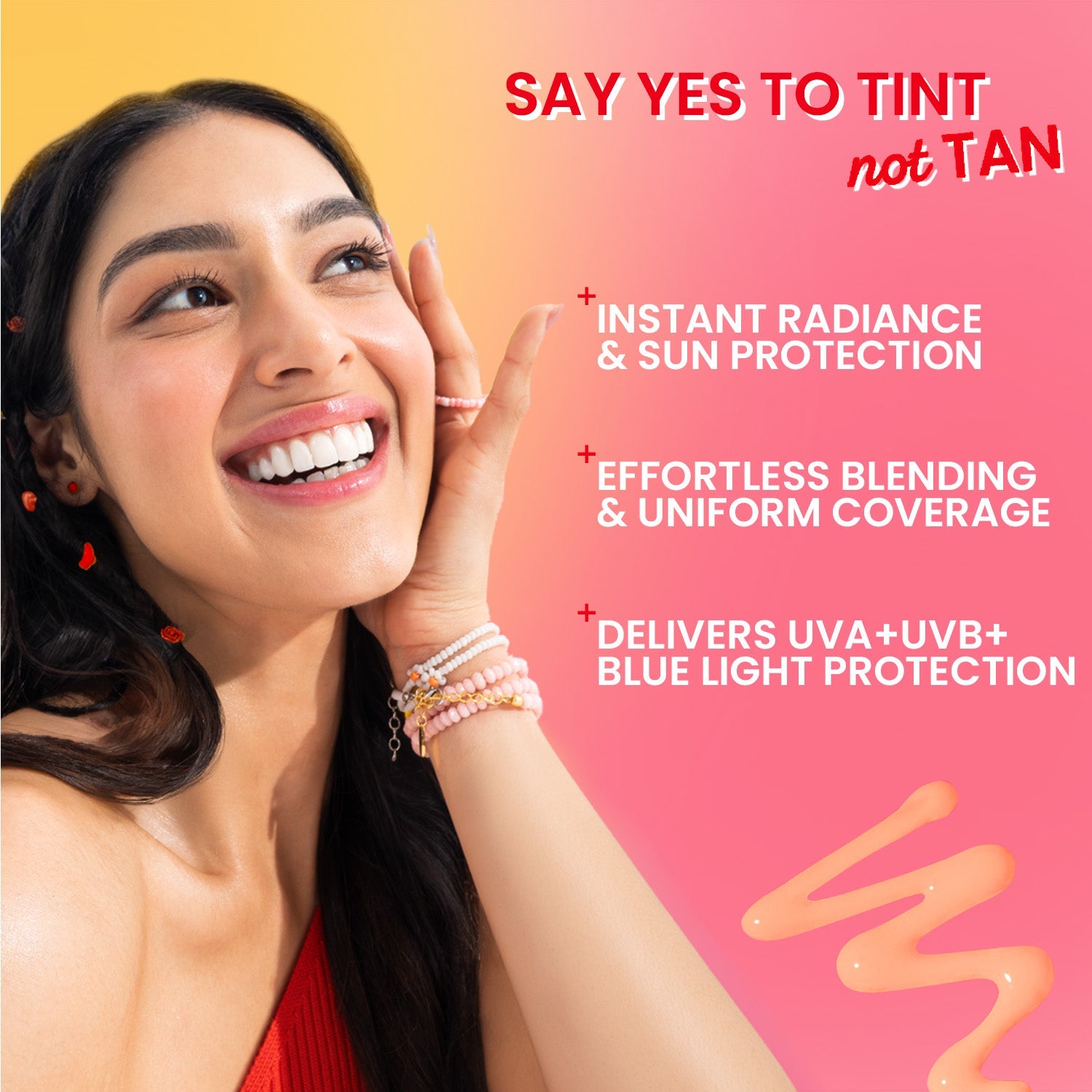 Strawberry Dew Tinted Sunscreen, In-Vivo Tested SPF 50+ PA++++ 