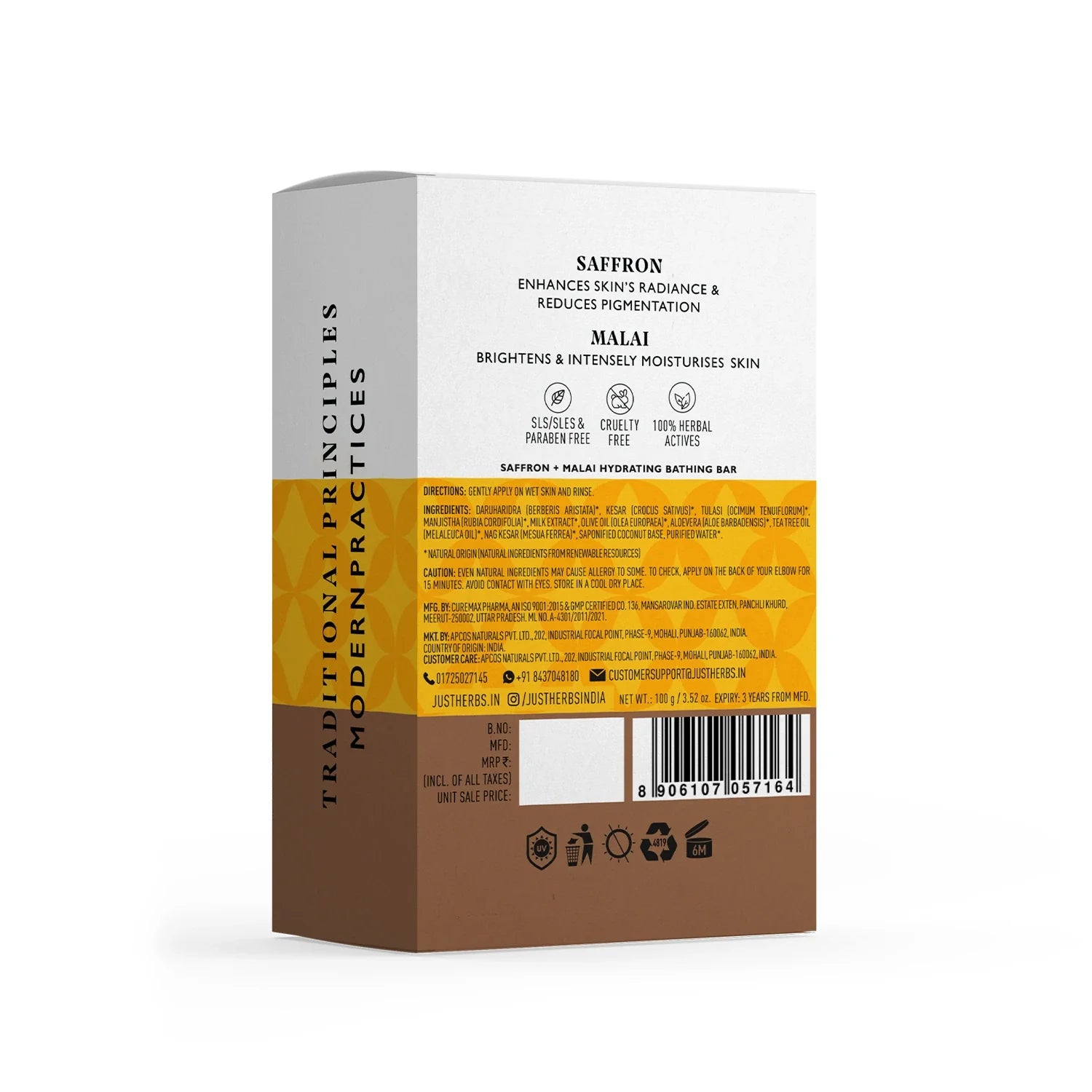 Hydrating Bathing Bar with Saffron and Malai 100g